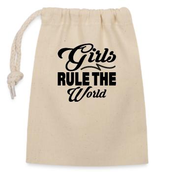 Les filles dominent le monde - Sac cadeau en coton avec cordon (14 x 20 cm) - nature - Devant
