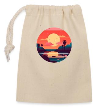 Sun-kissed Memories - Closable cotton gift bag (14x20cm) - nature - Front
