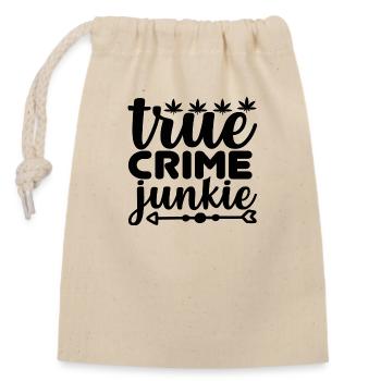 True Crime Junkie - Closable cotton gift bag (14x20cm) - nature - Front