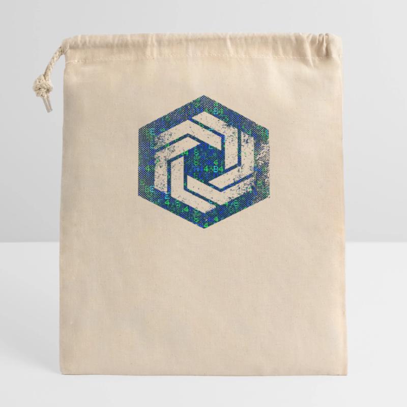 Codage géométrique du programmeur de programmation hexagonale Sac cadeau en coton avec cordon (14 x 20 cm)