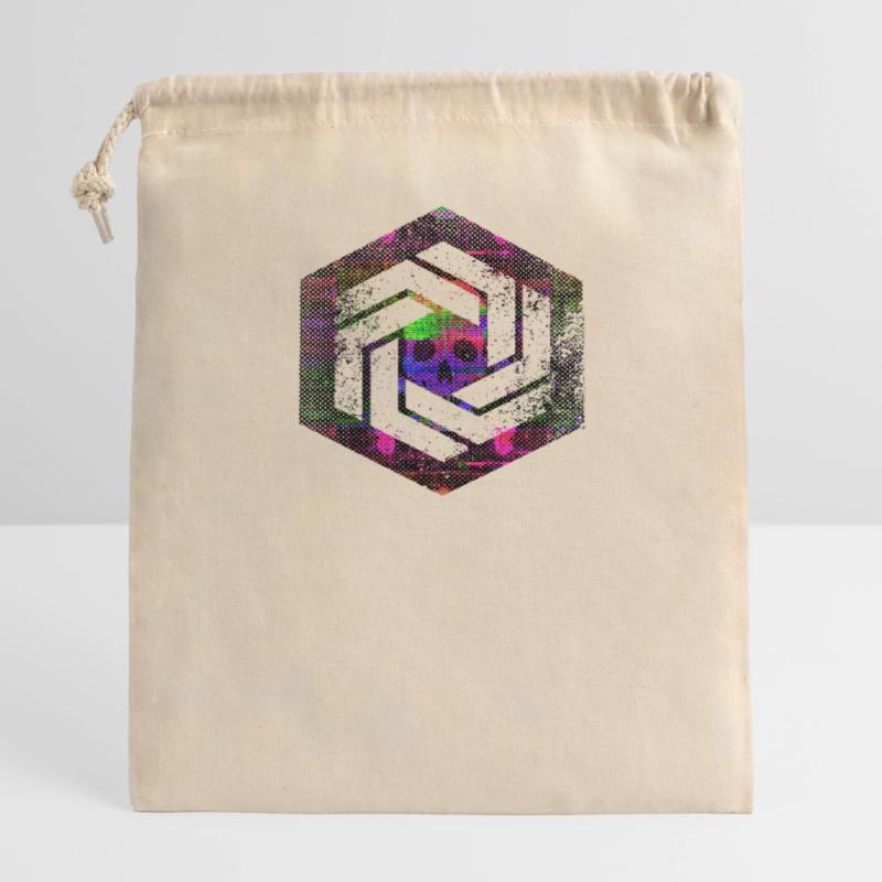 hexagon programming programmer coding geometric Closable cotton gift bag (14x20cm)