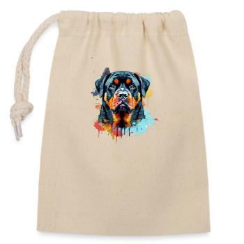 Rottweiler - Closable cotton gift bag (14x20cm) - nature - Front