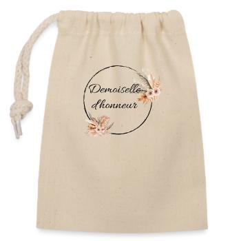 Demoiselle d'honneur - Sac cadeau en coton avec cordon (14 x 20 cm) - nature - Devant