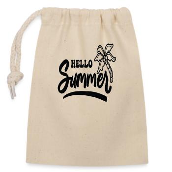 Hello Summer - Verschließbarer Geschenkbeutel aus Baumwolle (14x20cm) - Natur - Vorne