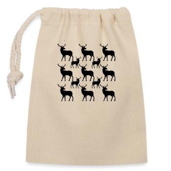 Deer - Closable cotton gift bag (14x20cm) - nature - Front