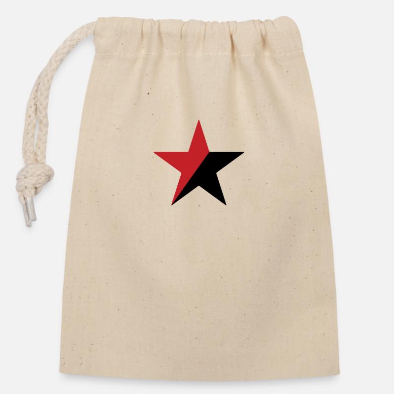Anarchie - Sac cadeau en coton avec cordon (14 x 20 cm) - nature