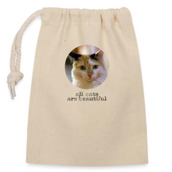 All cats are beautiful - Closable cotton gift bag (14x20cm) - nature - Front