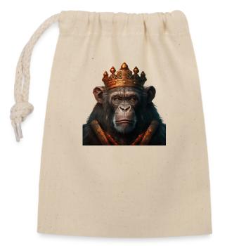 Majestic Ape - Sac cadeau en coton avec cordon (14 x 20 cm) - nature - Devant