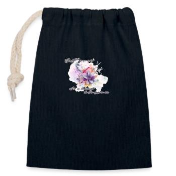Laissez vos rêves s’épanouir - Sac cadeau en coton avec cordon (14 x 20 cm) - bleu marine - Devant