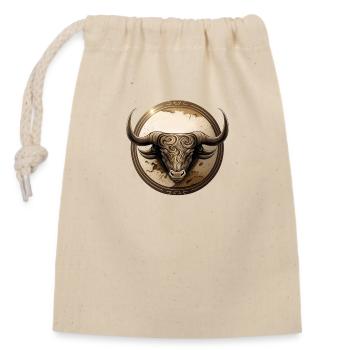 taureau des sables - Sac cadeau en coton avec cordon (14 x 20 cm) - nature - Devant