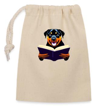 Chiens Livres Rottweiler Lire Chien Propriétaire Chien - Sac cadeau en coton avec cordon (14 x 20 cm) - nature - Devant
