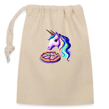 Licorne Licorne Pizza Animal Mythique Licornes Fille - Sac cadeau en coton avec cordon (14 x 20 cm) - nature - Devant