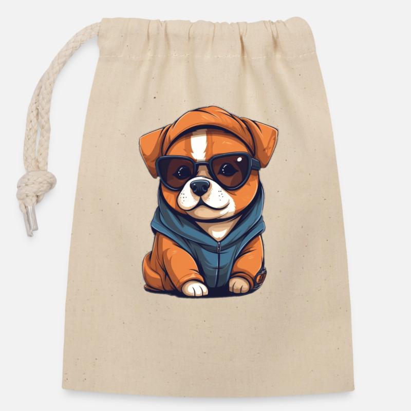 Dog Lover - Closable cotton gift bag (14x20cm) - nature