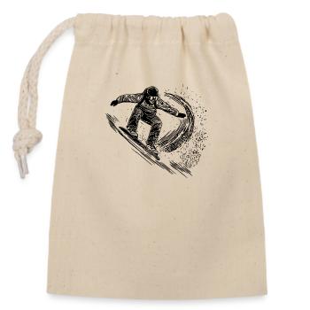 Deep Snow Snowboard Ride Jump Style Move - Closable cotton gift bag (14x20cm) - nature - Front
