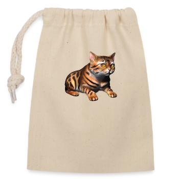 Bengal cat cat kitten cat owner tomcat - Closable cotton gift bag (14x20cm) - nature - Front