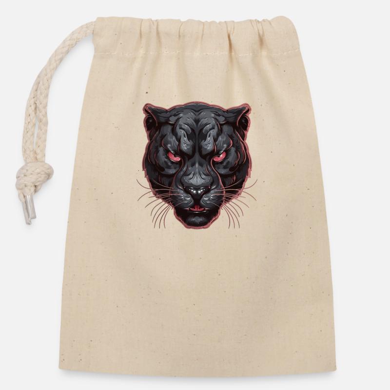 Panther - Verschließbarer Geschenkbeutel aus Baumwolle (14x20cm) - Natur
