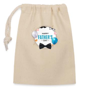 Cadeau Fête des Pères - Papa est le meilleur / Journée des hommes - Sac cadeau en coton avec cordon (14 x 20 cm) - nature - Devant