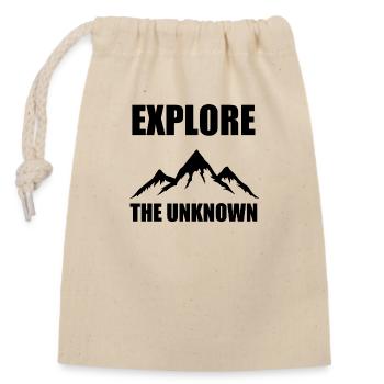 Explorez l’inconnu - Randonnée, Nature, Aventure - Sac cadeau en coton avec cordon (14 x 20 cm) - nature - Devant