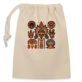 Design traditionnel Africain - Sac cadeau en coton avec cordon (14 x 20 cm) - nature - Devant