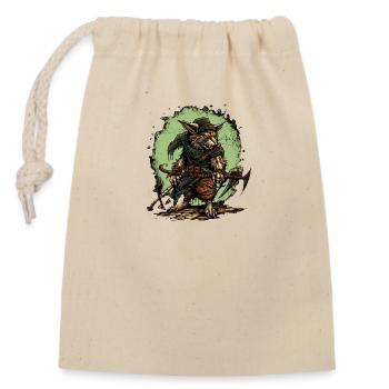 Logo Skaven élégant avec des accents verts - Sac cadeau en coton avec cordon (14 x 20 cm) - nature - Devant