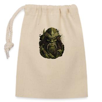 Dynamic artwork: fierce Greenskin warrior. - Closable cotton gift bag (14x20cm) - nature - Front