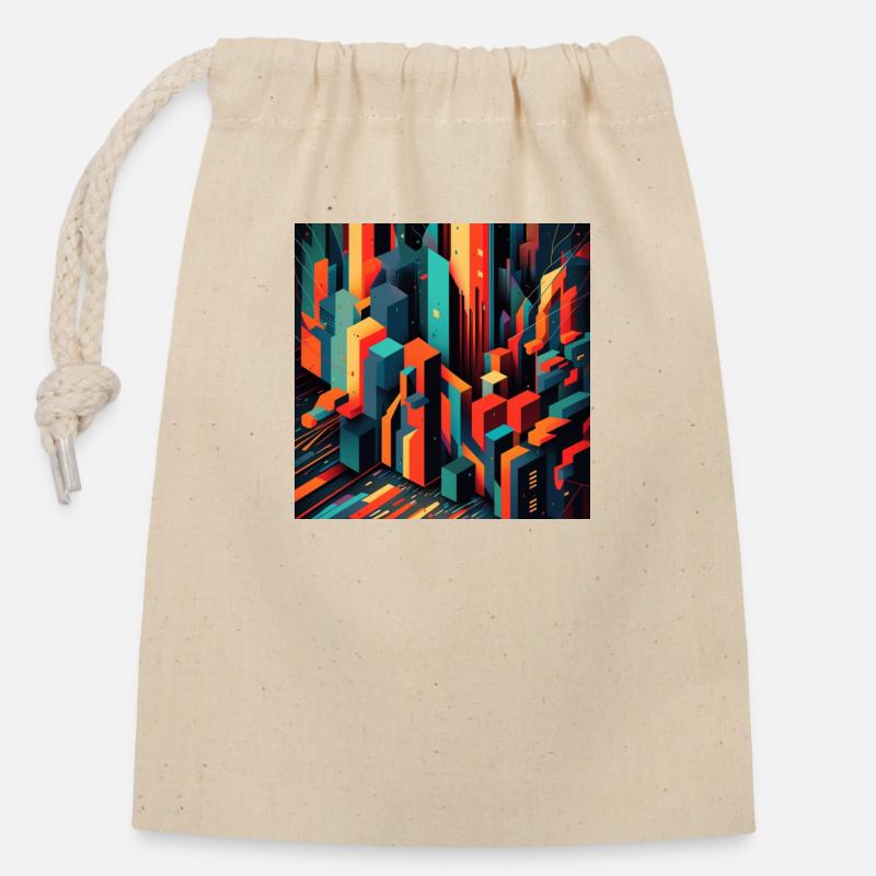 Abstract outskirts - Closable cotton gift bag (14x20cm) - nature