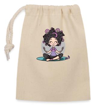 Yoga Lotus Pose - Verschließbarer Geschenkbeutel aus Baumwolle (14x20cm) - Natur - Vorne