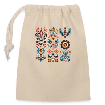 Les fleurs - Sac cadeau en coton avec cordon (14 x 20 cm) - nature - Devant