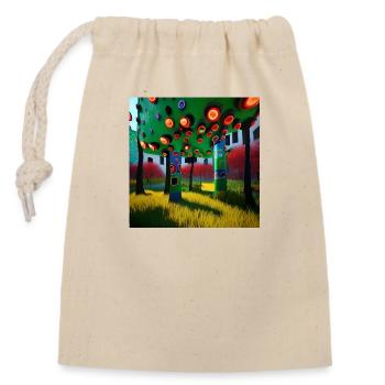 Color Tree - Closable cotton gift bag (14x20cm) - nature - Front