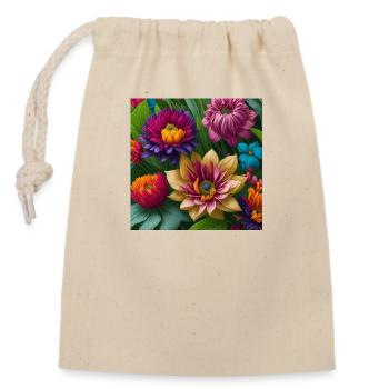 Amazing Flowers - Closable cotton gift bag (14x20cm) - nature - Front