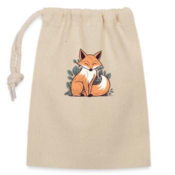 Fuchs - Verschließbarer Geschenkbeutel aus Baumwolle (14x20cm) - Natur - Vorne