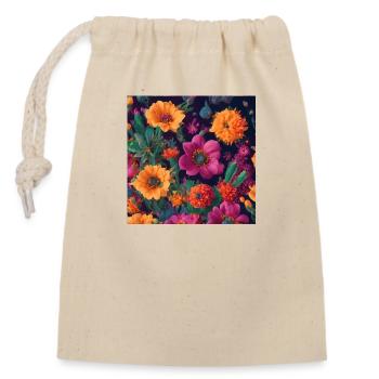 Amazing group of magic flowers - Closable cotton gift bag (14x20cm) - nature - Front