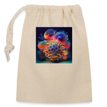 Amazing group of magic yellyfish - Closable cotton gift bag (14x20cm) - nature - Front