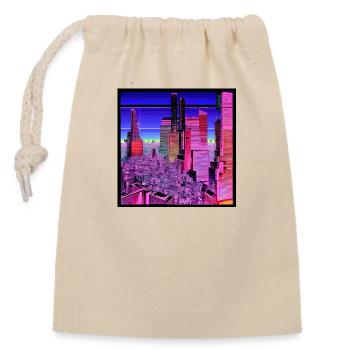 Neoncity - Verschließbarer Geschenkbeutel aus Baumwolle (14x20cm) - Natur - Vorne