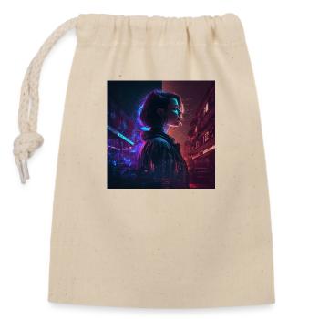 Néon sur la peau - Sac cadeau en coton avec cordon (14 x 20 cm) - nature - Devant