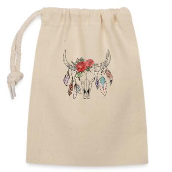 Western Desert Retro 4 - Closable cotton gift bag (14x20cm) - nature - Front