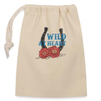 Western Desert Retro 8 - Closable cotton gift bag (14x20cm) - nature - Front