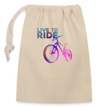 Live to ride - Closable cotton gift bag (14x20cm) - nature - Front