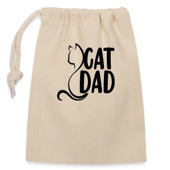 Cat Dad - Verschließbarer Geschenkbeutel aus Baumwolle (14x20cm) - Natur - Vorne