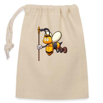 Cartoon Bee Guard - Verschließbarer Geschenkbeutel aus Baumwolle (14x20cm) - Natur - Vorne