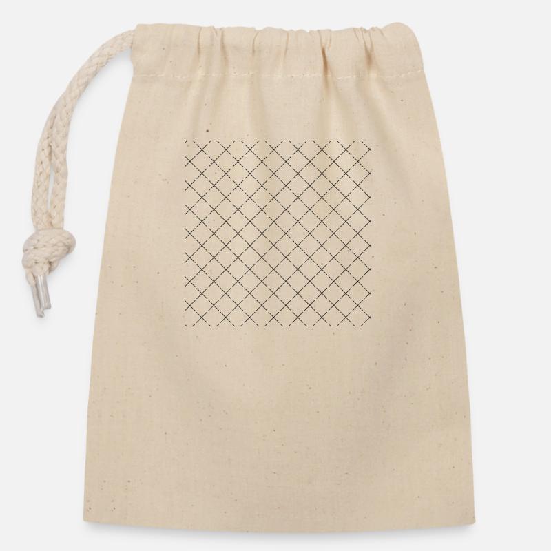 Design avec beaucoup de X noirs - Sac cadeau en coton avec cordon (14 x 20 cm) - nature