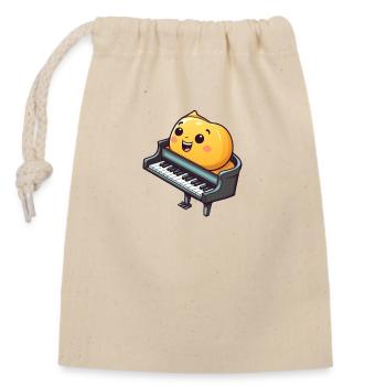 Piano dans le style comique - Sac cadeau en coton avec cordon (14 x 20 cm) - nature - Devant