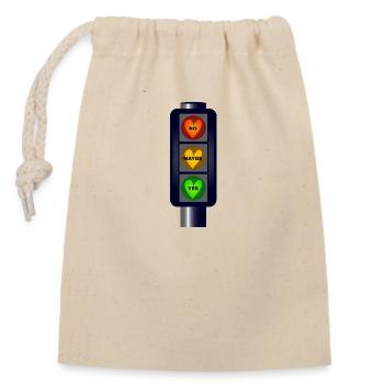 Yes No Maybe Traffic Lights - Closable cotton gift bag (14x20cm) - nature - Front