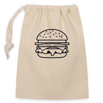 hamburgers, fast food, barbecues, cheeseburgers - Closable cotton gift bag (14x20cm) - nature - Front