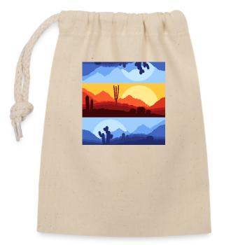 Summer evening vibes - Closable cotton gift bag (14x20cm) - nature - Front