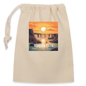 Niagara falls Sunset - Closable cotton gift bag (14x20cm) - nature - Front