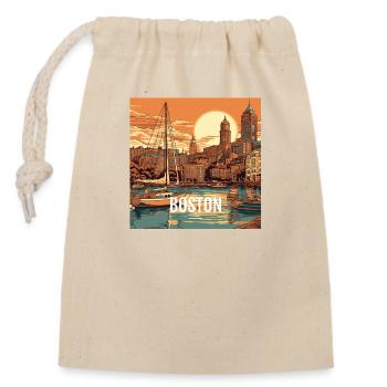 Boston at sunset - Closable cotton gift bag (14x20cm) - nature - Front