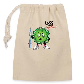 Get vaccinated - Closable cotton gift bag (14x20cm) - nature - Front