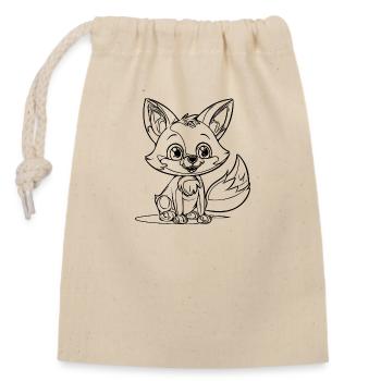 Süsses kleines Kinder Fuchs Portrait - Verschließbarer Geschenkbeutel aus Baumwolle (14x20cm) - Natur - Vorne