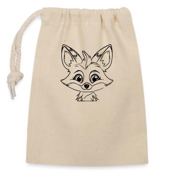 Schlauer Putziger Kinder Fuchs - Verschließbarer Geschenkbeutel aus Baumwolle (14x20cm) - Natur - Vorne